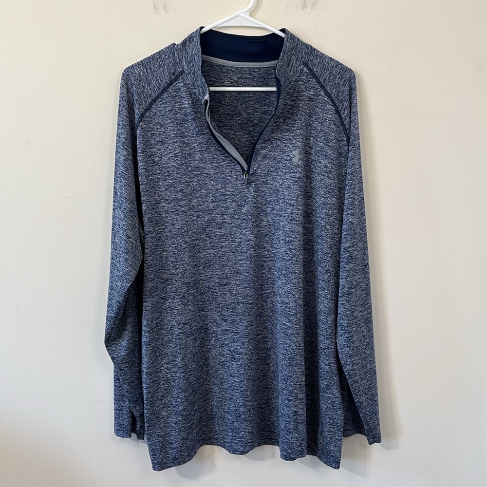 Under Armour Men’s Tech 1/2 Zip Long Sleeve Blue Marled Size XL - Picture 4 of 7